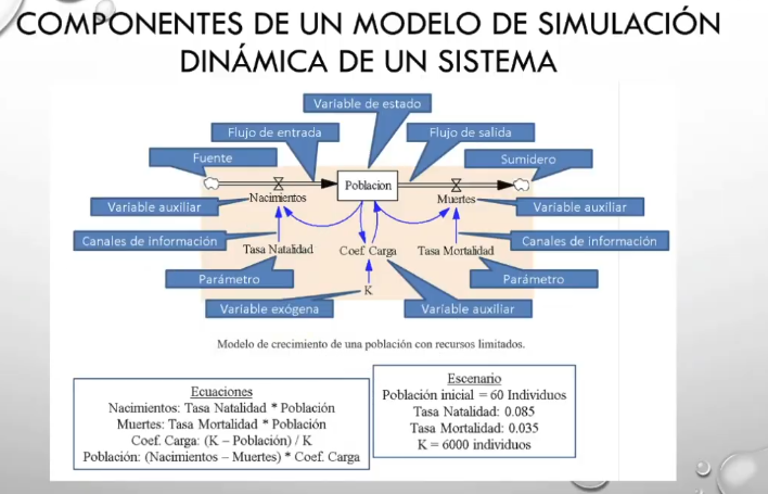 Lámina 1 de 15. Componentes de un modelo. Captura 1 de la clase 21: componentes de un modelo. Se conserva la imagen original; las aclaraciones y límites de la explicación están en los capítulos de la sesión.
